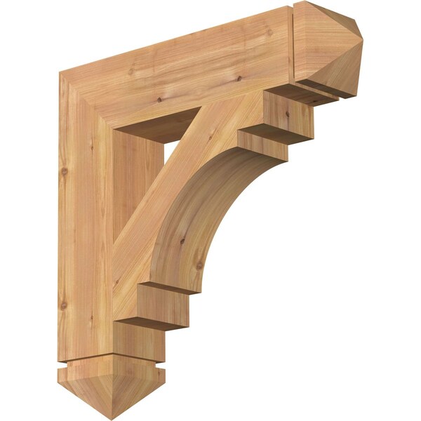 Ekena Millwork Merced Arts & Crafts Smooth Bracket, Western Red Cedar, 5 1/2"W x 26"D x 26"H BKT06X26X26MRC03SWR - main